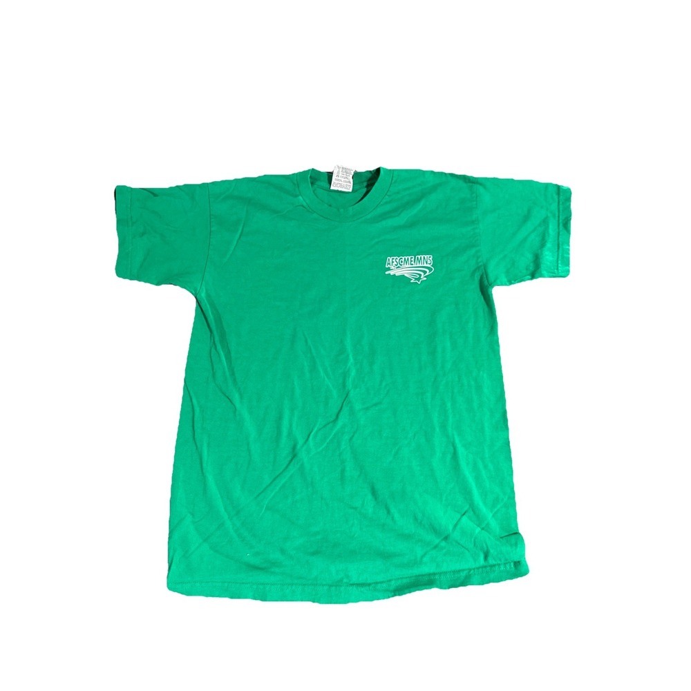 Vintage AFSCME MN5 Council 5 Union Made USA Green Tee T-Shirt Mens Large Labor